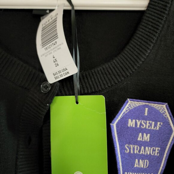 Torrid Beetlejuice Cardigan Size 4 nwt - Picture 2 of 2